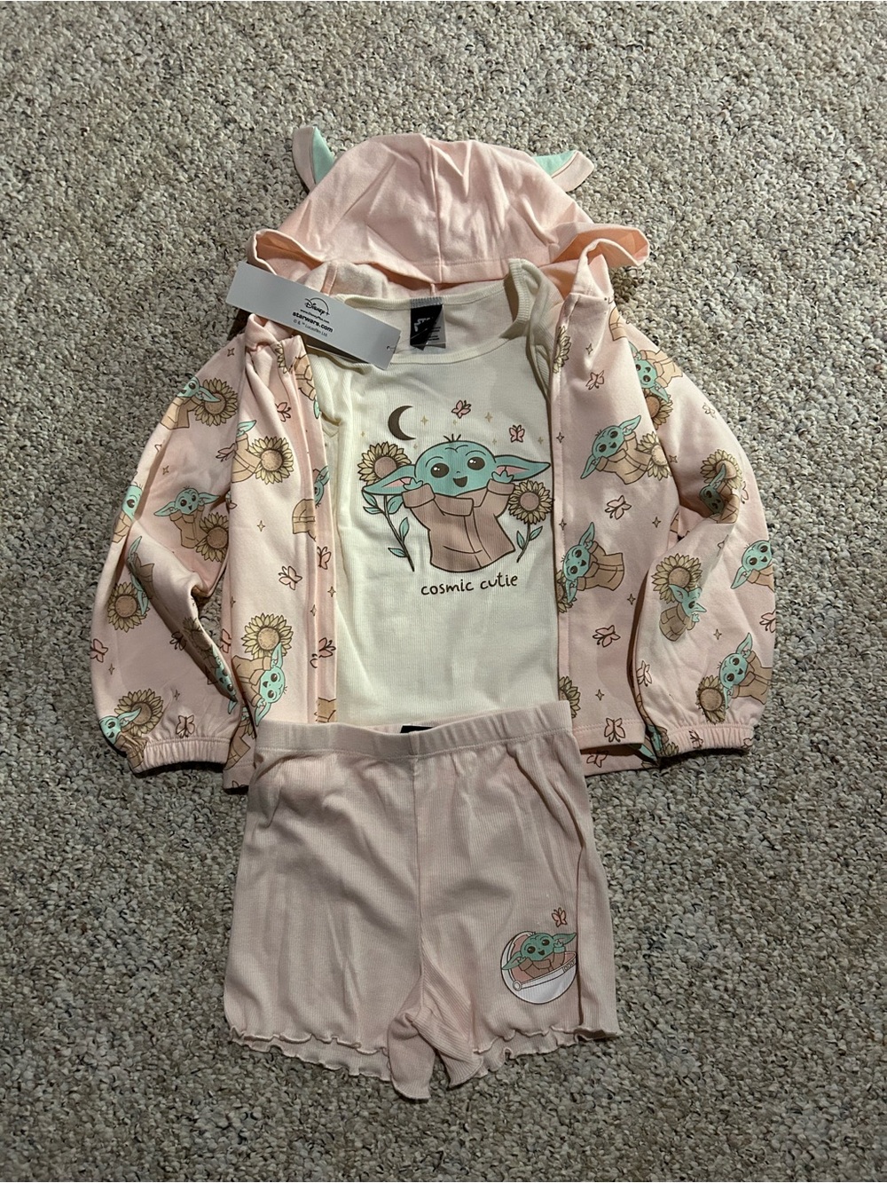 New Disney Girls Pink Grogu “Cosmic Cutie”3-Piece Set - Size 6 NWT